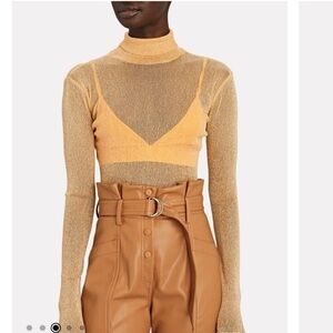 Jonathan Simkhai Standard Charli Turtleneck in Gold/Copper Shimmer